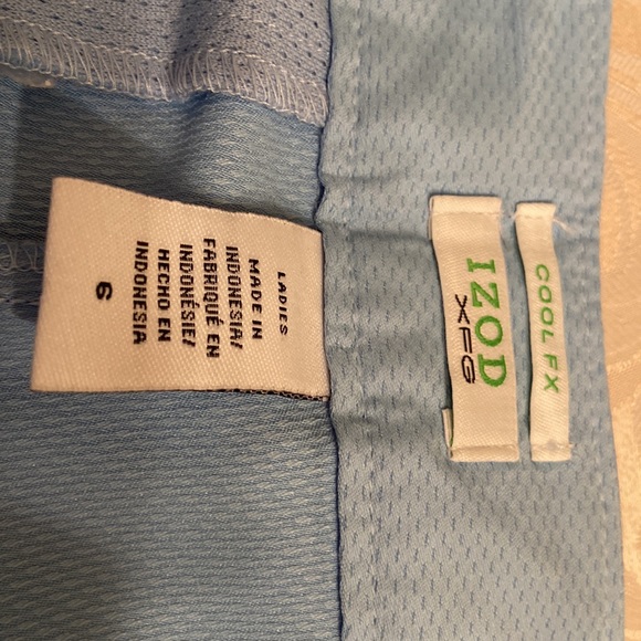 Izod Golf Blue Bermuda Shorts Side Zip & Pockets Flat Front Size 6. - Picture 6 of 7